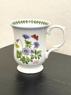 New Portmeirion Mug Cup Botanical Garden Terrace Wind Flower Anemone Nemorosa